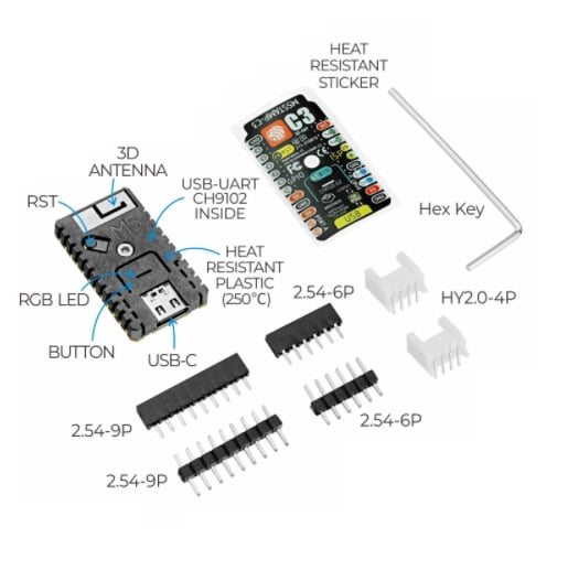 M5Stack M5Stamp C3 Mate with Pin Headers